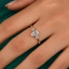 Unique pear lab grown diamond ring